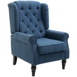HOMCOM Eleganter Ohrensessel, dick gepolstert, abnehmbarer Bezug, 74 x 86 x 102 cm, Blau
