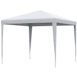 Outsunny Pavillon 2,7x2,7m Rechteckig Wasserabweisend Stabil Winterfest Pavillon Partyzelt Gartenzelt Gartenpavillon Festzelt für Camping Garten, Weiß