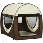 PawHut Trasportino per Animali Domestici Pieghevole in Oxford con Cuscino Rimovibile Lavabile e Borsa per Trasporto, 70x51x59cm, Marrone
