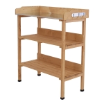 Outsunny Pflanztisch Gärtnertisch Blumentisch mit Metall Arbeitsfläche Garten Holz Natur 76 x 37 x 89 cm