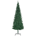 HOMCOM Weihnachtsbaum Kunsttanne künstlicher Christbaum, inkl. Standfuß, LED´s, 2,1 m, 1 Weihnachtsstern, Grün