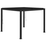 Outsunny Pergola 3 x 3 m bioclimatique tonnelle avec lames orientables manivelle, style contemporain UV, aluminium - noir