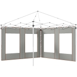 Outsunny Set 2 Pareti per Gazebo 3x6m e 3x3 m in Tessuto Oxford con Finestre e Cerniere, 295x195cm, Grigio