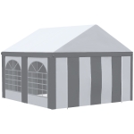 Outsunny 4m x 4m Marquee Gazebo with Sides, Level 6 Wind Protection & Waterproof, Light Grey