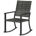 Outsunny Outdoor Schaukelstuhl, Rattanoptik, rostfreies Stahlgestell, 62 x 75 x 95 cm, Grau/Schwarz