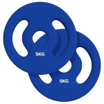 SPORTNOW 2 x 5 kg Gewichtsplatten mit praktischen Handgriffen, Gewichts-Set für Home-Gym, Fitnessstudio, Stärke-Training, Blau