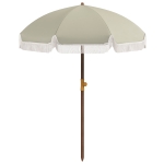 Outsunny Parasol de plage parasol d'extérieur rond parasol à frange protection UV 40 + avec 8 baleines vert