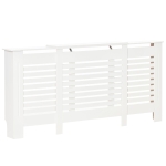 HOMCOM Heizkörperverkleidung Heizkörperabdeckung, MDF, einstellbar zwischen 140 und 202, 202 cm x 19 cm x 82,5 cm, Weiß