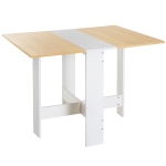 HOMCOM Table de cuisine pliable 103L x 76l x 74H cm en bois bicolore chêne blanc