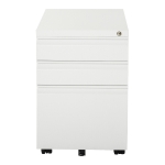Vinsetto Cajonera de Oficina con Ruedas Mueble con Cerradura 2 Cajones y 1 Archivador para Tamaño A4 Carta 39x48x60 cm Blanco