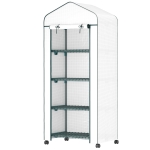 Outsunny Folie-Kas, Kweekkas, Mini-Kas, Plantenhuis, Koude Bak, 4 Planklagen, 69 x 50 x 165 cm, Wit