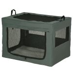 PawHut Sac de transport pliable pour animaux de compagnie avec poignée tissu en maille 79,5L x 57l x 57H cm gris noir