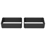 Outsunny Lot de 2 carré potager de jardin dim. 100L x 50l x 30H cm - tôle d'acier ondulée noir