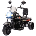 AIYAPLAY Elektro-Kindermotorrad, 3-5 km/h, Chopper, Licht & Musik, für Kinder 3-6 Jahre, Schwarz