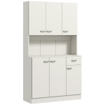 HOMCOM Freestanding Kitchen Pantry Storage Cabinet - White