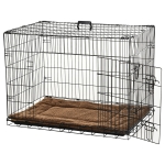 PawHut Cage caisse de transport pliante pour chien poignée, plateau amovible, coussin fourni 92 x 57 x 62,5 cm noir