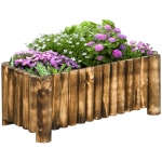 Outsunny Jardinière Rectangulaire Bac à Fleur Extérieur en Bois 78 x 35 x 30cm