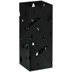 HOMCOM Portaombrelli in Metallo con 4 Ganci e Vaschetta Raccogligocce, 15.5x15.5x41cm, Nero