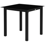 Outsunny Gartentisch Outdoor-Tisch Outdoor-Loungetisch, wetterbeständig, 80 x 80 x 74 cm, Schwarz