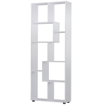 HOMCOM Estantería Moderna, Biblioteca Estrecha con 8 Estantes, Librería para Salón, Dormitorio, Estudio, Oficina, 70x24x178 cm, Blanco