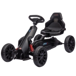 HOMCOM Kart à pédales pour enfants avec siège ajustable 4 positions et roues en EVA 100 x 58 x 58,5 cm noir
