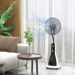 HOMCOM 2-in-1 Ventilator mit Befeuchter, 3 Geschwindigkeiten, Timerfunktion, 3 L Tank, 44,5 x 38,5 x 120cm, Schwarz