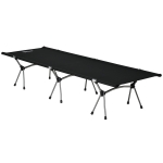 Outsunny Campingbett Klappbar Aluminium Feldbett Klappbett mit Tragetasche höhenverstellbar bis 150 kg belastbar Oxford Schwarz 190 x 65 x 38 cm