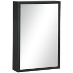 Armoire Miroir Salle De Bain Kleankin - 39x12x60 Cm, Acier, 2 Étagères