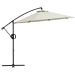 Outsunny Parasol déporté octogonal inclinable Ø2,93 x 2,60 m avec manivelle protection UV pour balcon patio terrasse crème