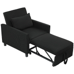 HOMCOM Schlafsessel, verstellbar, 3 Positionen, Cordbezug, bis 120 kg, Schwarz