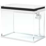 PawHut 41 Liter Glas-Aquarium mit Filtersystem, LED-Lichtern, Wasserpumpe, für verschiedene Fischarten, Weiß