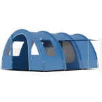 Outsunny 5-6 Man Camping Tent with 2 Room, Floor and Carry Bag - Blue