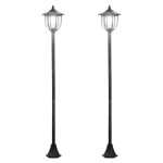 Outsunny Lot de 2 luminaires extérieurs lampadaire sur pied solaire lampadaire lanterne classique LED 60 Lm max. noir