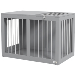PawHut Hundekäfig Hundebox Hundetransportbox,  2 Türen, verriegelbar, Stahlgitter, 80 cm x 50 cm x 56,5 cm, Grau
