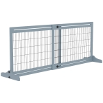 PawHut Barrière de sécurité pour chien extensible longueur réglable 104-183 x 36 x 69 cm pin bleu gris
