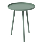 Outsunny Table basse de jardin ronde, table d'appoint extérieur avec bord rond en acier, dim. Ø40 x 50H cm vert
