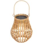 Outsunny Solar-Außenleuchte, 3 Helligkeitsstufen, Automatikbetrieb, Bambusschirm, Ø18,5 x 22 cm