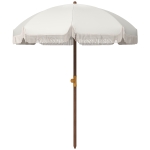Outsunny Parasol de plage parasol d'extérieur rond parasol à frange protection UV 40 + avec 8 baleines gris clair