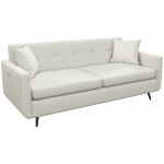 HOMCOM 3-Sitzer Sofa, 2 Seitentaschen, Kissen, Stahlrahmen, bis 250 kg, 165x73x72 cm, Beige