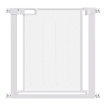 PawHut Barrière de sécurité pour animaux domestique avec fermeture automatique double verrouillage largeur 75-82 cm blanc