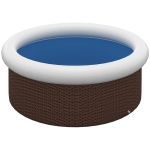 Outsunny Aufblasbarer Pool, für 5 Personen, schneller Aufbau, robustes Material, braun, Ø300 x 76H cm