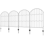 Outsunny Valla Decorativa de Jardín de 4 Paneles 88x110 cm con Diseño de Patrón de Rejilla y Ángulo Ajustable Negro