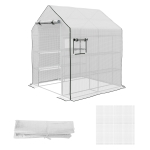 Outsunny Bâche de remplacement pour serre de jardin 140 x 143 x 190 cm avec fenêtre et porte à fermeture éclair anti-UV
