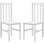 HOMCOM 2er-Set Küchenstühle Esszimmerstühle Stühle, Massivholz, modernes Design, 38, 5 cm x 47,5 cm x 99 cm, Weiß