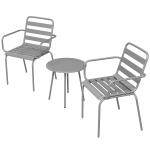 Outsunny 3teiliges Bistro-Set Balkonbistro-Set 2er-Bistroset, klappbar, modernes Desing, 51 x 58 x 78 cm, Hellgrau