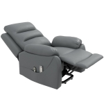 HOMCOM Relaxsessel mit Aufstehhilfe, Massagefunktion, bis 180 kg, Kunstleder, Grau