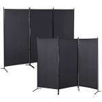 HOMCOM Lot de 2 paravents 3 panneaux dim. 2,53L x 0,5l x 1,82H m Store latéral Brise-Vue paravent sur Pied séparateur métal