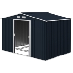 Outsunny Abri de Jardin 4,83 m² Dim. 2,77L x 1,95l x 1,92H m Fondation Incluse Porte coulissante ventilations tôle Acier Gris