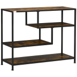 HOMCOM Regal, Konsolentisch, Industrial Design, 4 Böden, Stahlrahmen, 99,6 x 33,6 x 74 cm