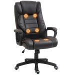 Vinsetto Fauteuil de bureau massant  fauteuil bureau ergonomique grand confort hauteur réglable fonction dossier à bascule revêtement synthétique brun